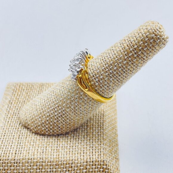 Vintage LADY REMINGTON Gold Tone Clear Rhinestone Cluster Ring - Picture 6 of 8